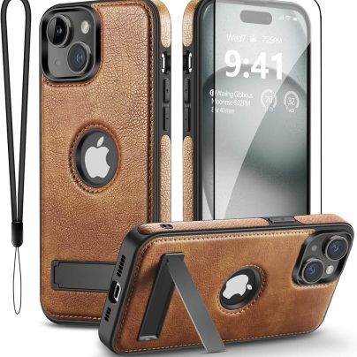 iPhone 13 Leather Case With Kickstand