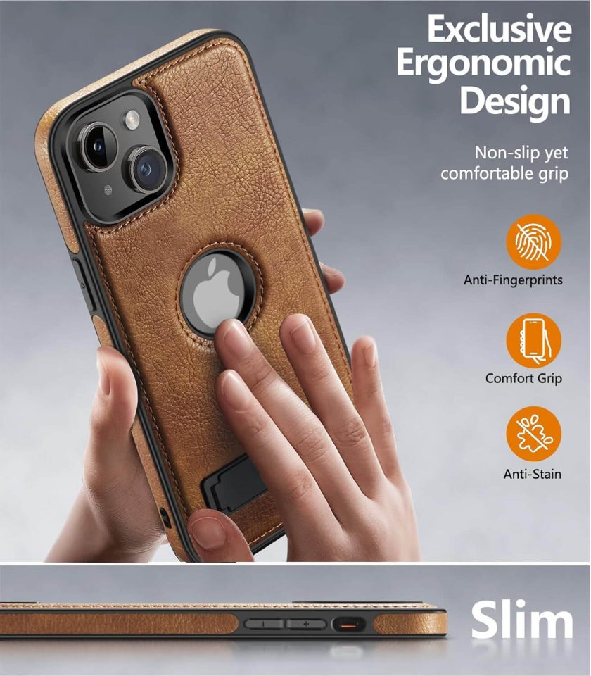 iPhone 13 Leather Case With Kickstand