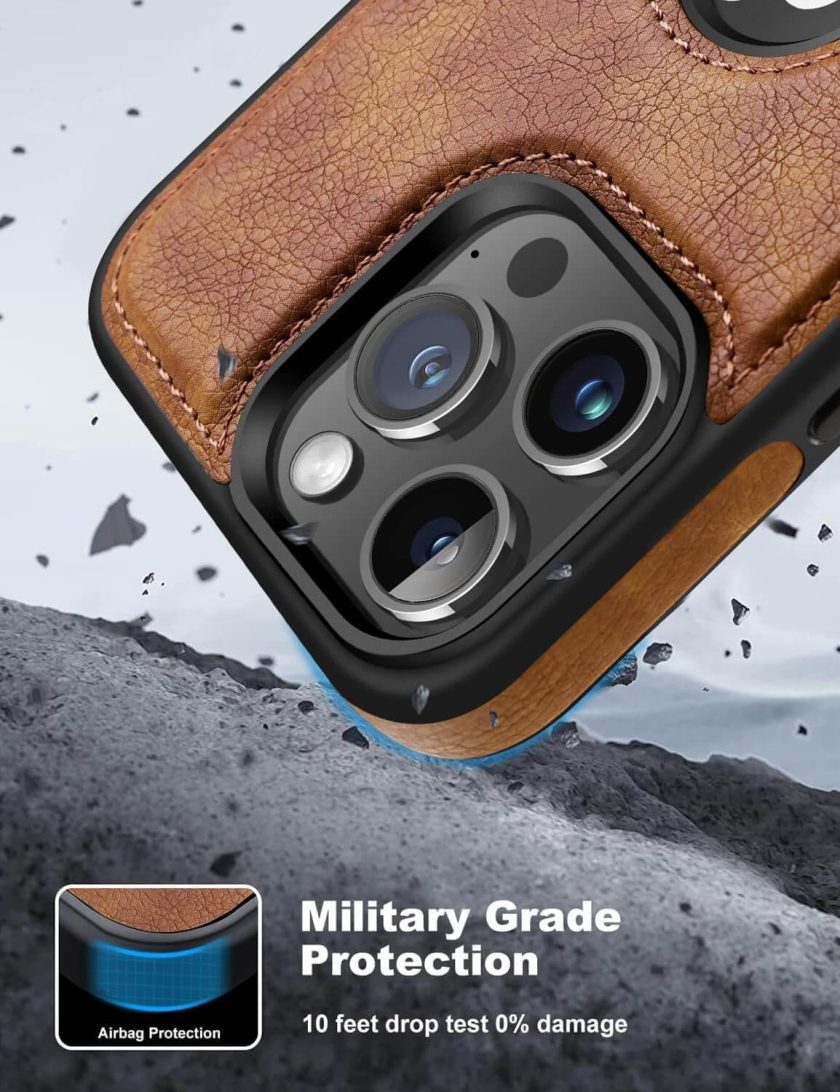 iPhone 16 Pro Leather Case With Kickstand