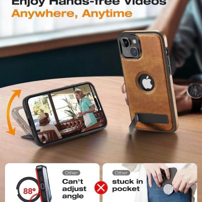 iPhone 13 Leather Case With Kickstand