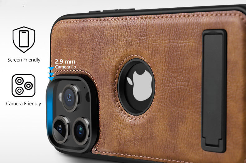 iPhone 16 Pro Leather Case With Kickstand