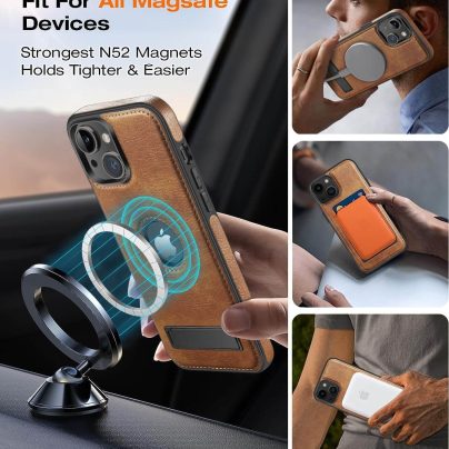 iPhone 13 Leather Case With Kickstand
