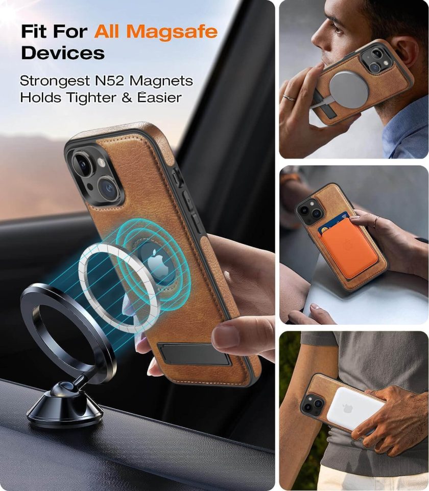 iPhone 13 Leather Case With Kickstand
