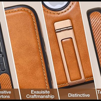 iPhone 15 Leather Case With Kickstand